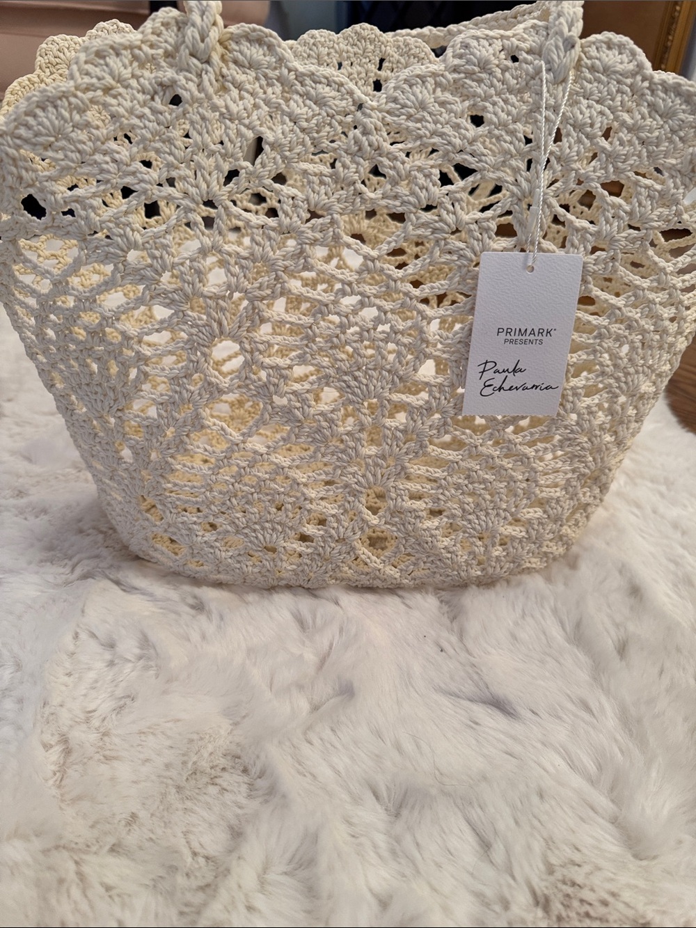 Primark Crochet Tote Bag in Cream